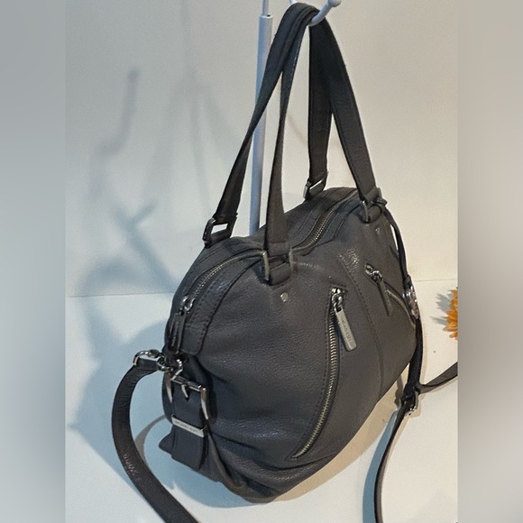 Michael Kors Charcoal Gray pebble leather Leather Satchel hobo crossbody - Picture 3 of 11